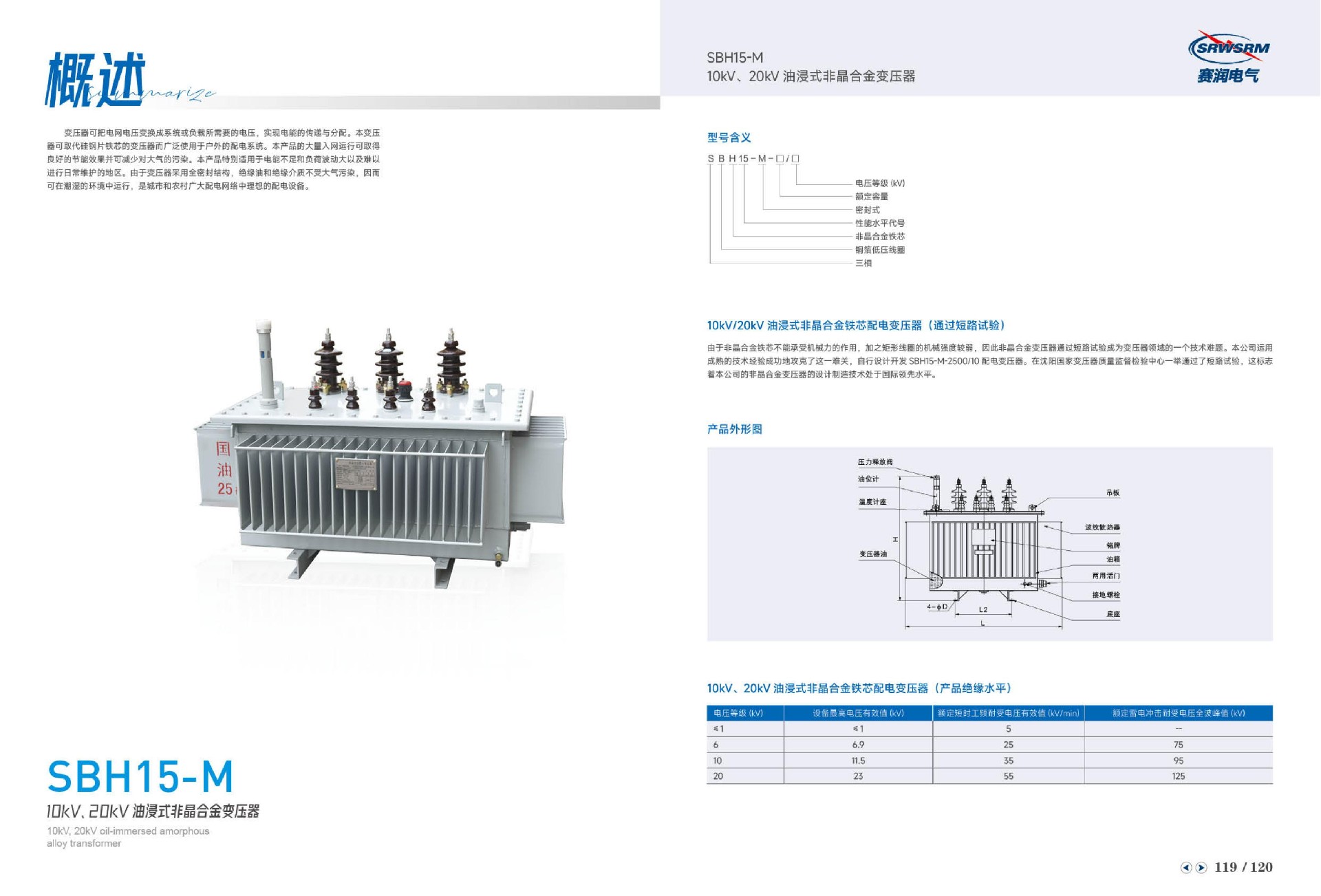 SBH15-M 10kV、20kV油浸式非晶合金变压器